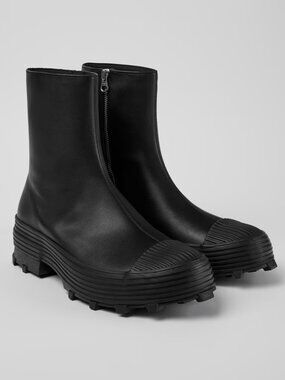 Camper Lab Traktori Black Leather Boots Size 37